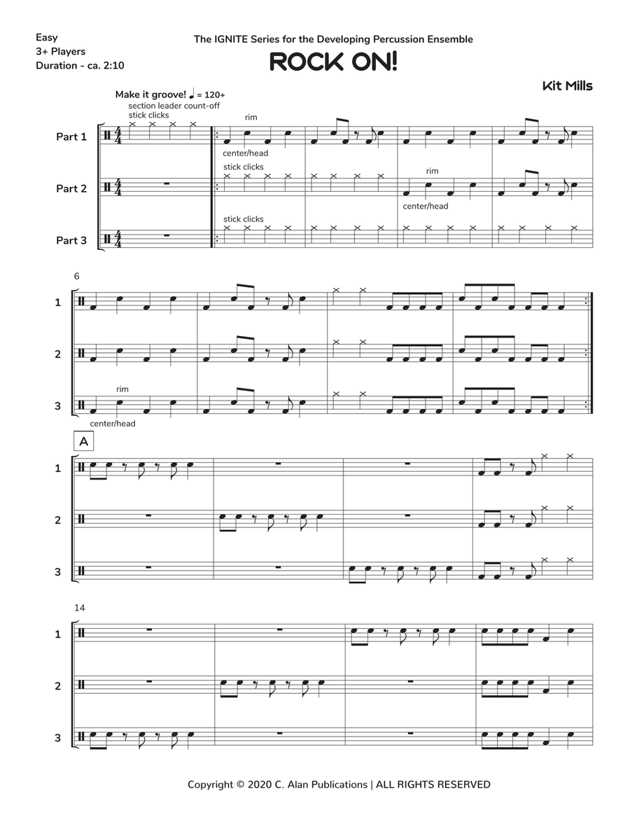 Rock On! Rock On! Percussion Ensemble scores gallery preview page 2