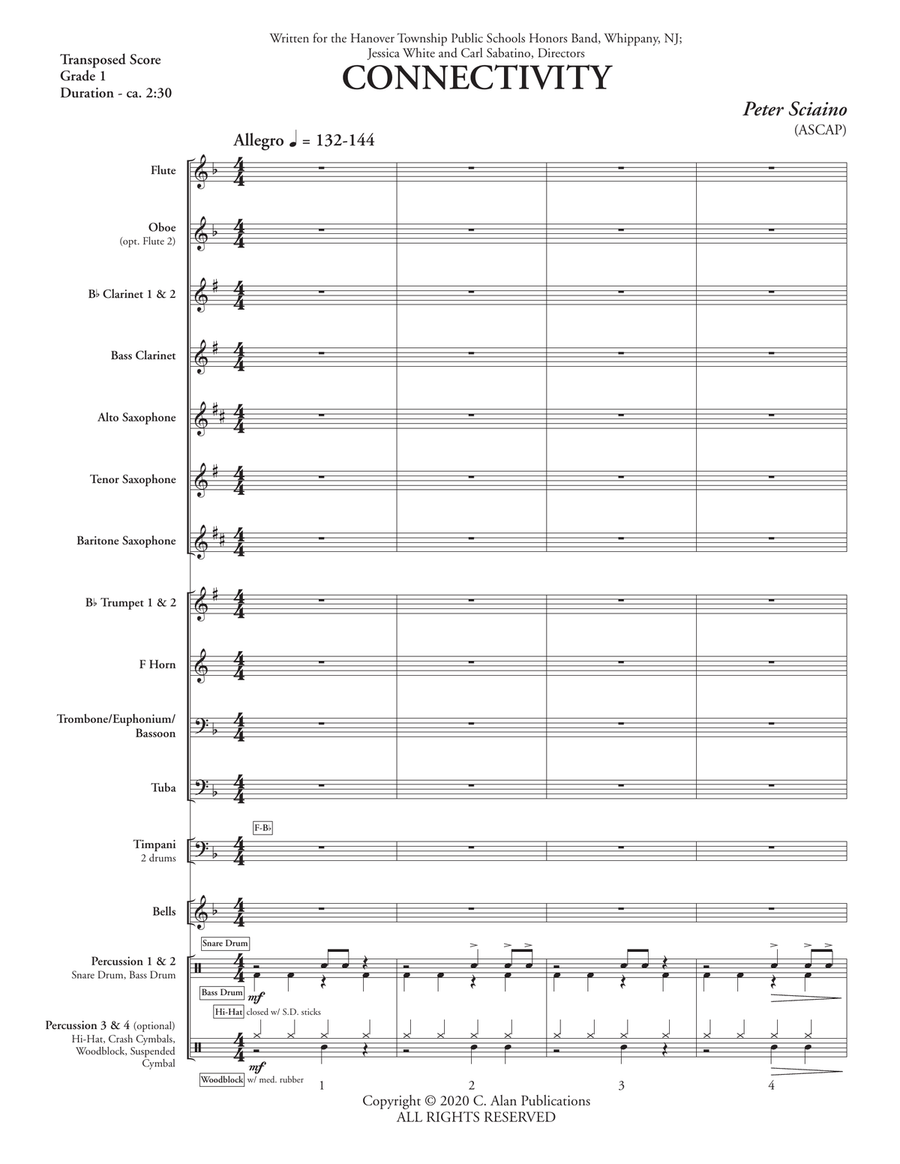 Connectivity by Peter Sciaino Concert Band - Sheet Music page 3