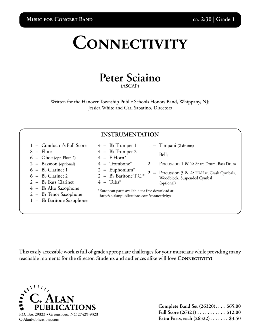 Connectivity (score only) Concert Band scores gallery preview page 2