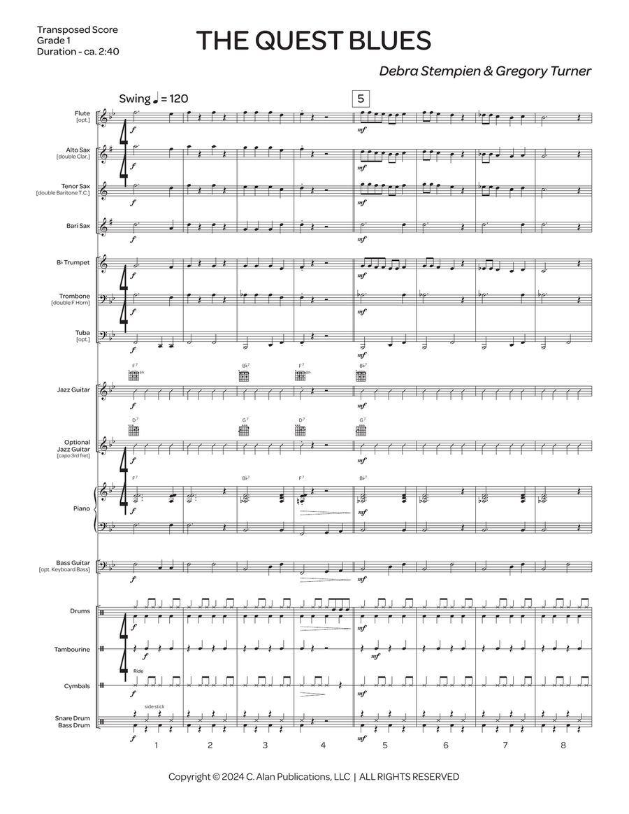 The Quest Blues The Quest Blues Jazz Ensemble scores gallery preview page 2