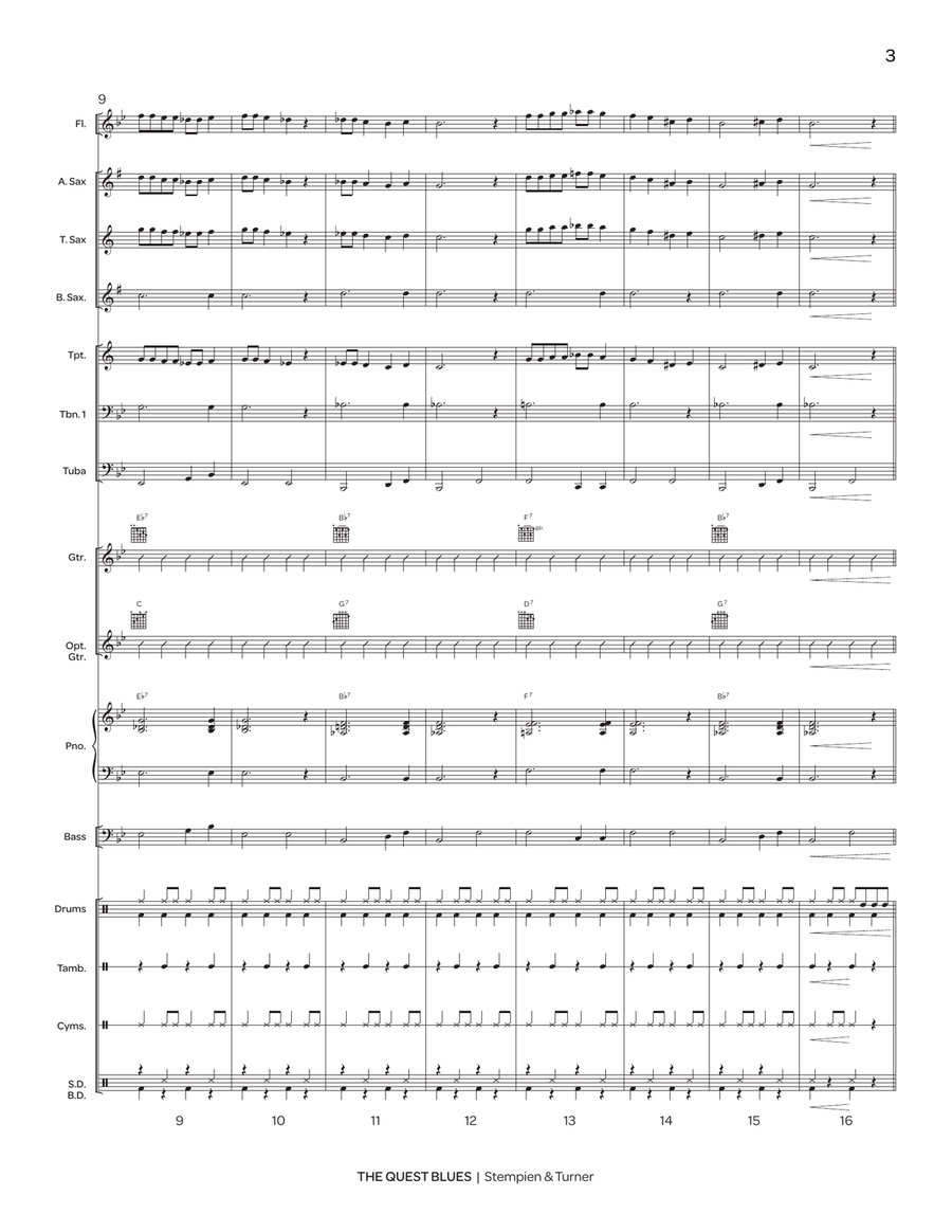 The Quest Blues The Quest Blues Jazz Ensemble scores gallery preview page 3
