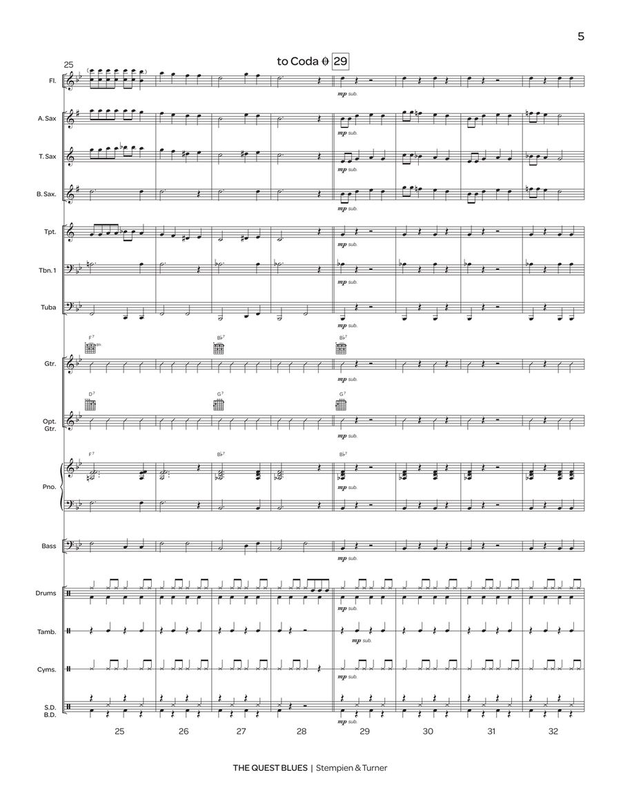 The Quest Blues The Quest Blues Jazz Ensemble scores gallery preview page 5