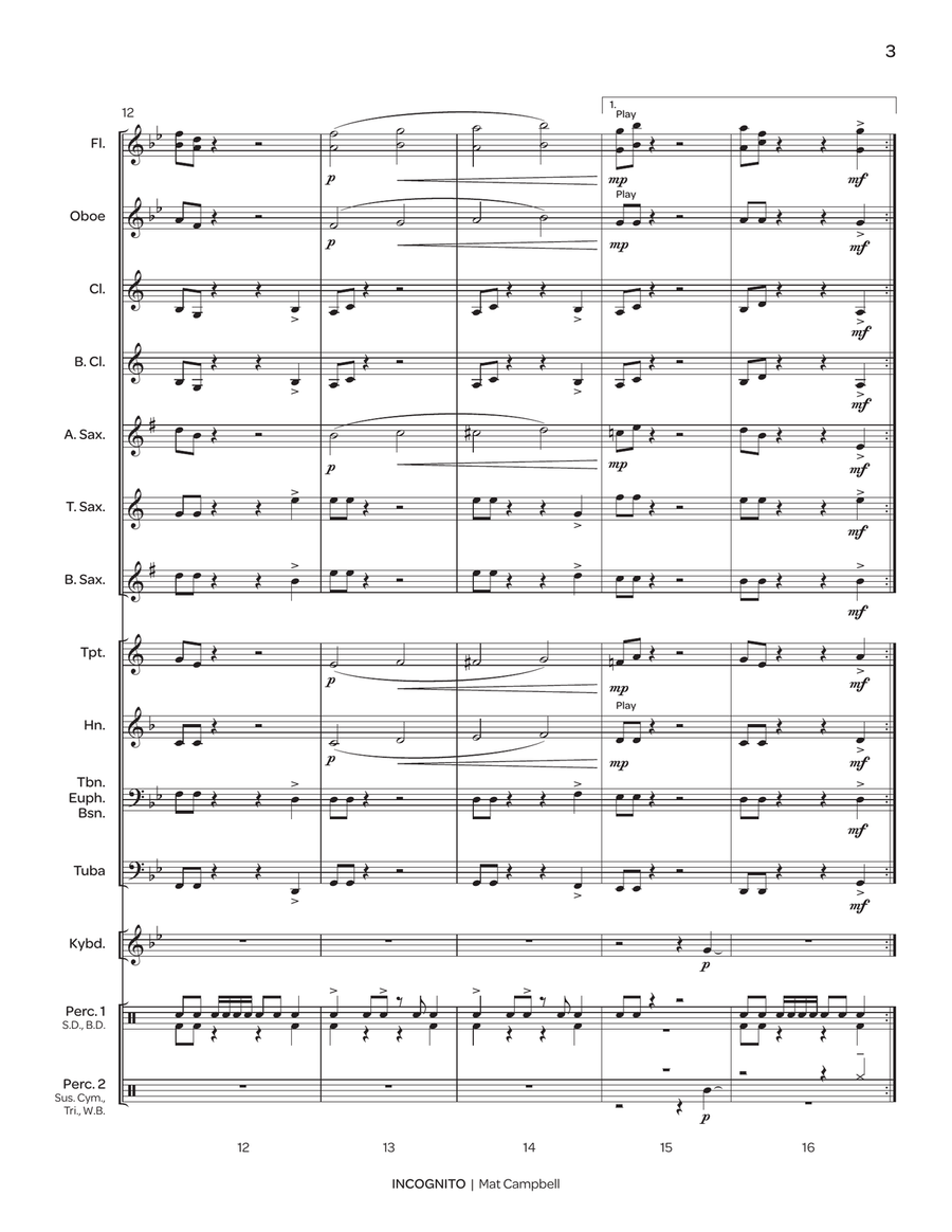 Incognito (score only) Incognito (score only) Concert Band scores gallery preview page 4