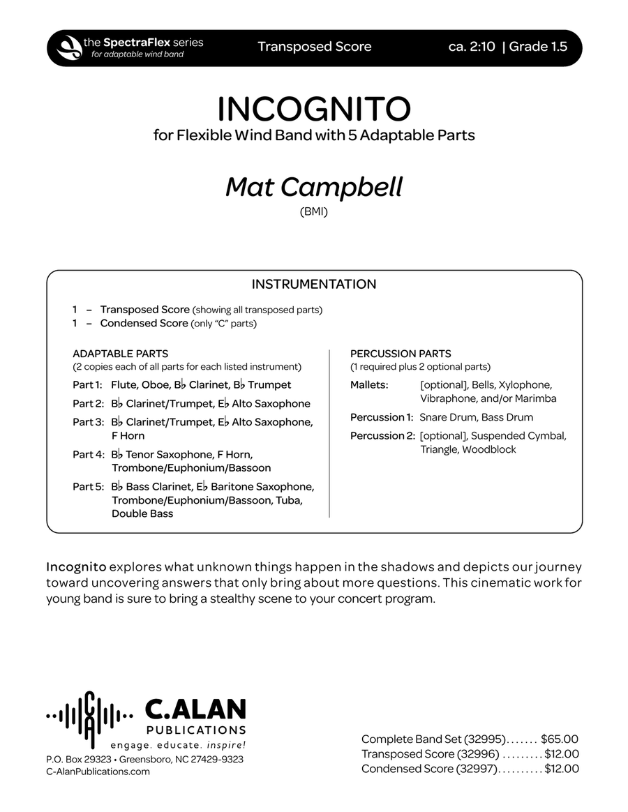 Incognito (condensed flex score) Study Score scores gallery preview page 2