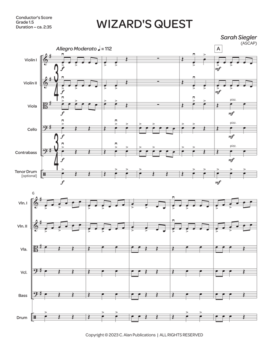 Wizard's Quest (score only) String Orchestra scores gallery preview page 2