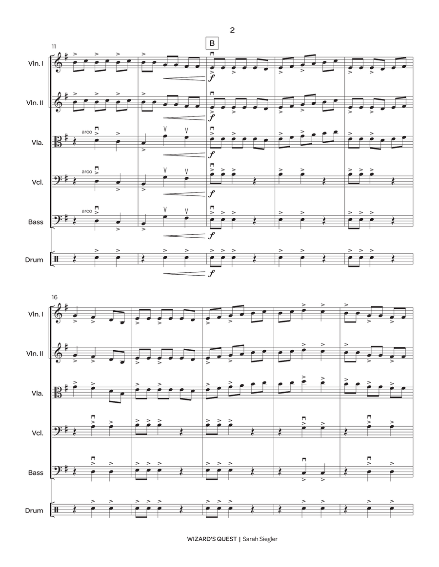 Wizard's Quest (score only) String Orchestra scores gallery preview page 3