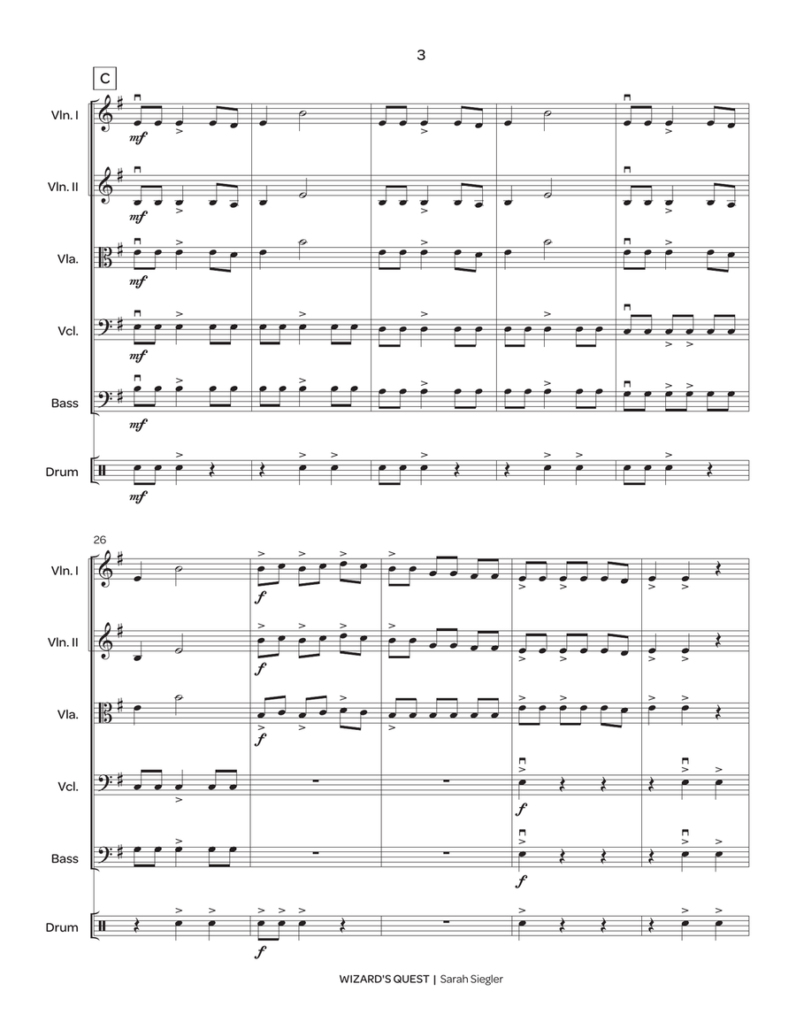 Wizard's Quest (score only) String Orchestra scores gallery preview page 4