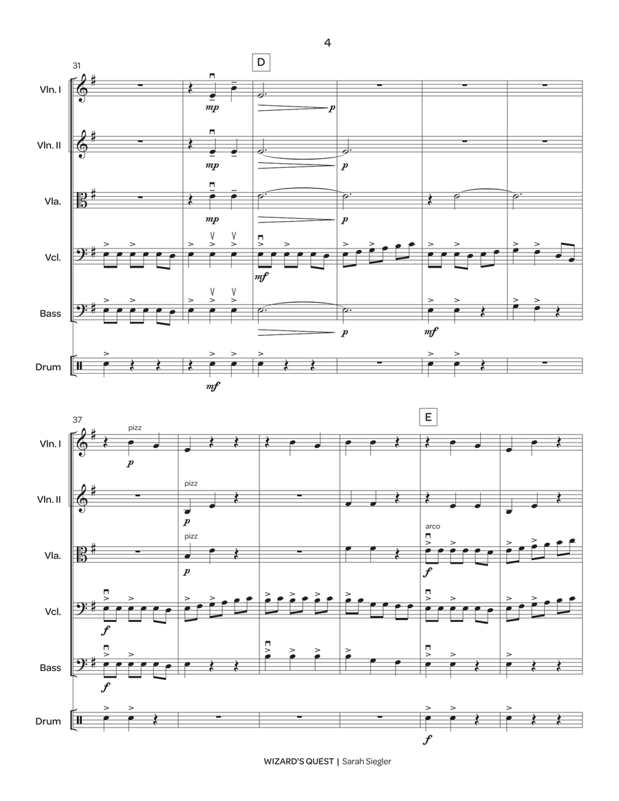 Wizard's Quest (score only) String Orchestra scores gallery preview page 5