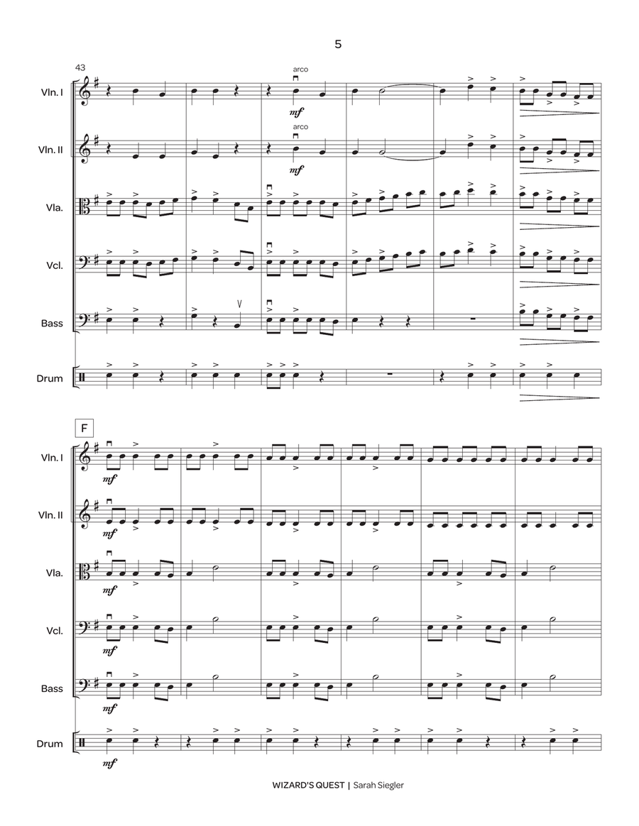 Wizard's Quest (score only) String Orchestra scores gallery preview page 6