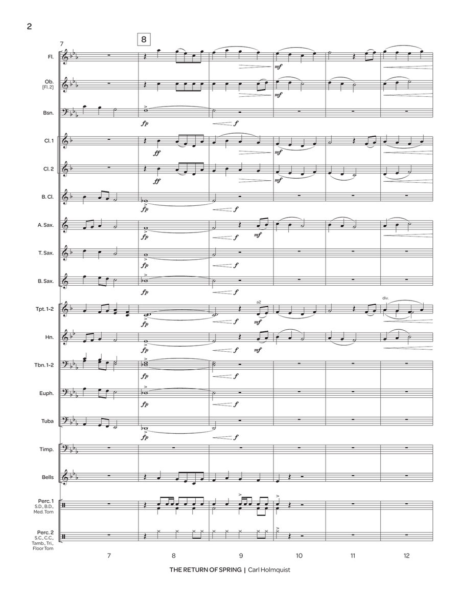 The Return of Spring (score only) Concert Band scores gallery preview page 4
