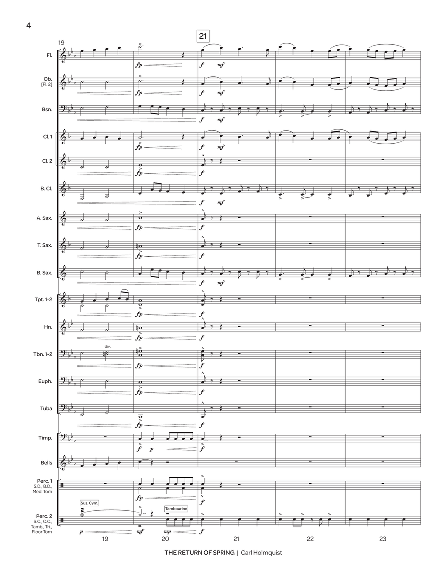 The Return of Spring (score only) Concert Band scores gallery preview page 6