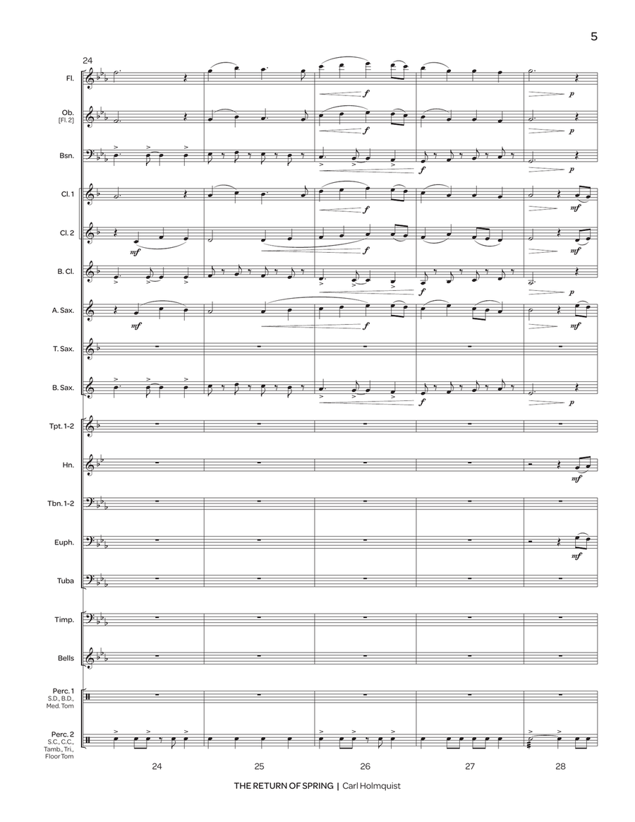 The Return of Spring (score only) Concert Band scores gallery preview page 7