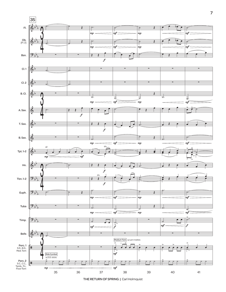 The Return of Spring (score only) Concert Band scores gallery preview page 9