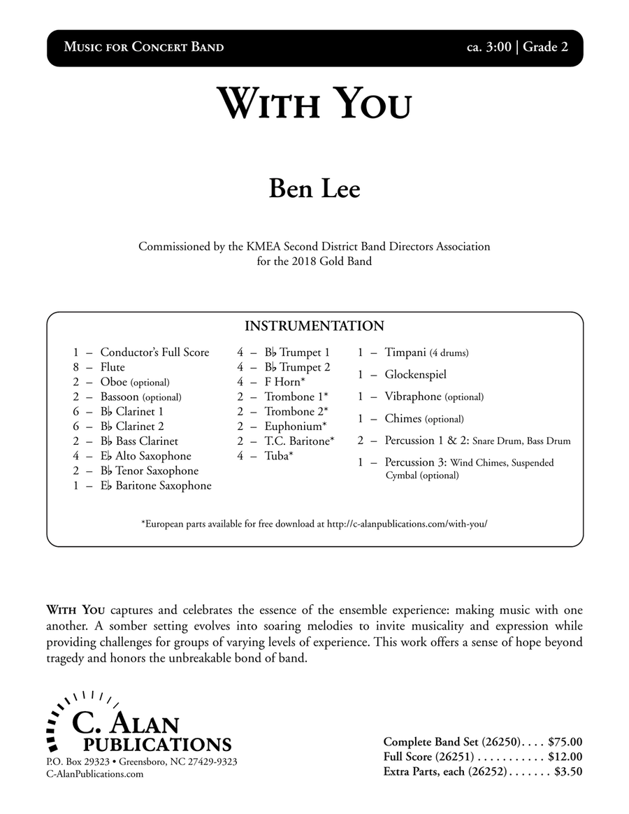 With You (score only) Concert Band scores gallery preview page 2