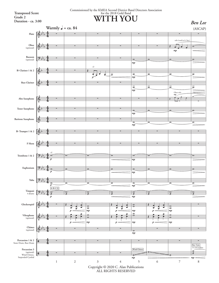 With You (score only) Concert Band scores gallery preview page 3