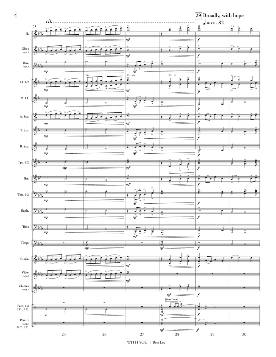 With You (score only) Concert Band scores gallery preview page 6