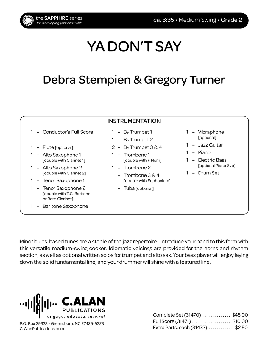 Ya Don't Say Ya Don't Say Jazz Ensemble scores gallery preview page 2