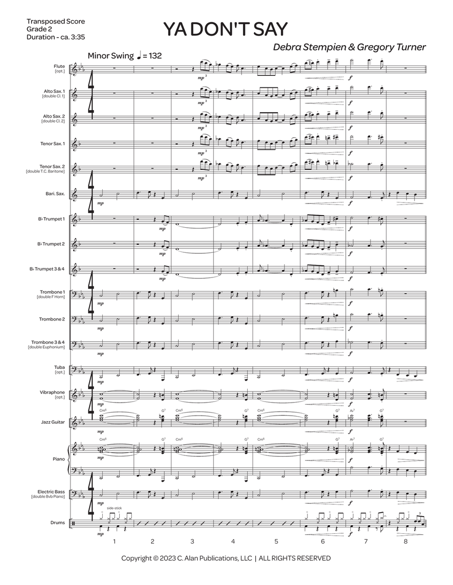 Ya Don't Say (score only) Jazz Ensemble scores gallery preview page 3
