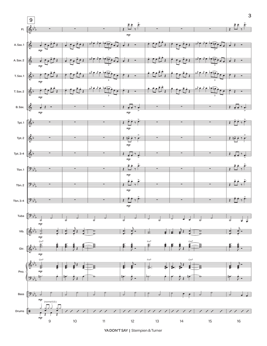 Ya Don't Say (score only) Jazz Ensemble scores gallery preview page 4
