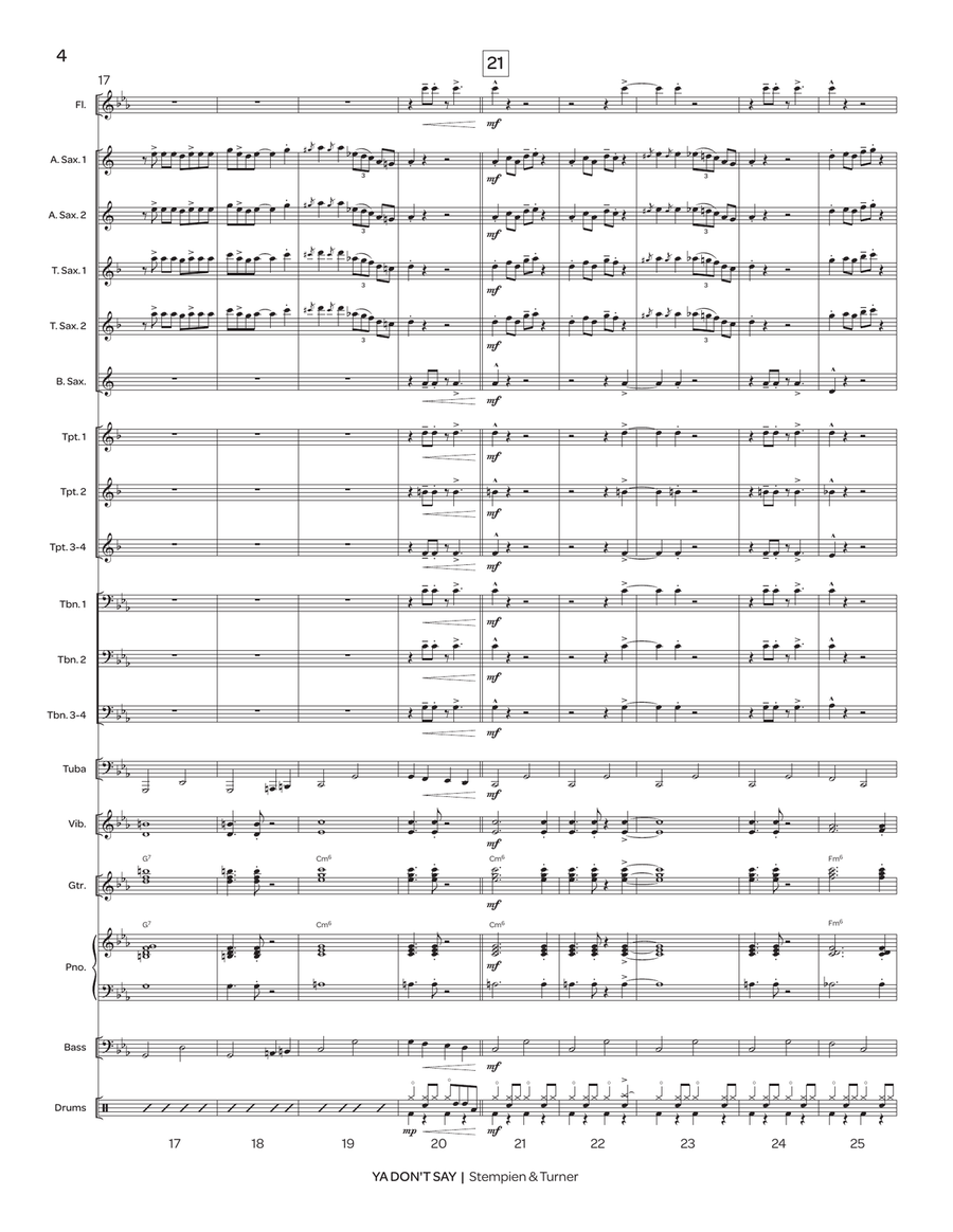 Ya Don't Say (score only) Jazz Ensemble scores gallery preview page 5