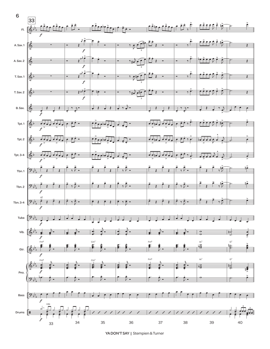 Ya Don't Say (score only) Jazz Ensemble scores gallery preview page 7