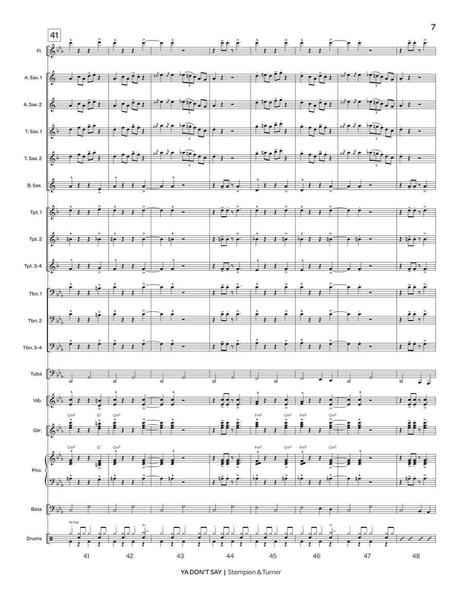 Ya Don't Say (score only) Jazz Ensemble scores gallery preview page 8
