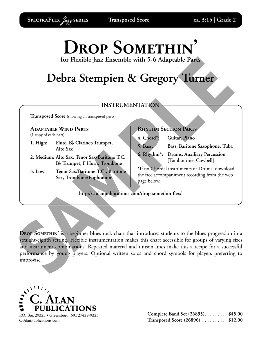 Drop Somethin' (5-Part Flex) Jazz Ensemble scores gallery preview page 2