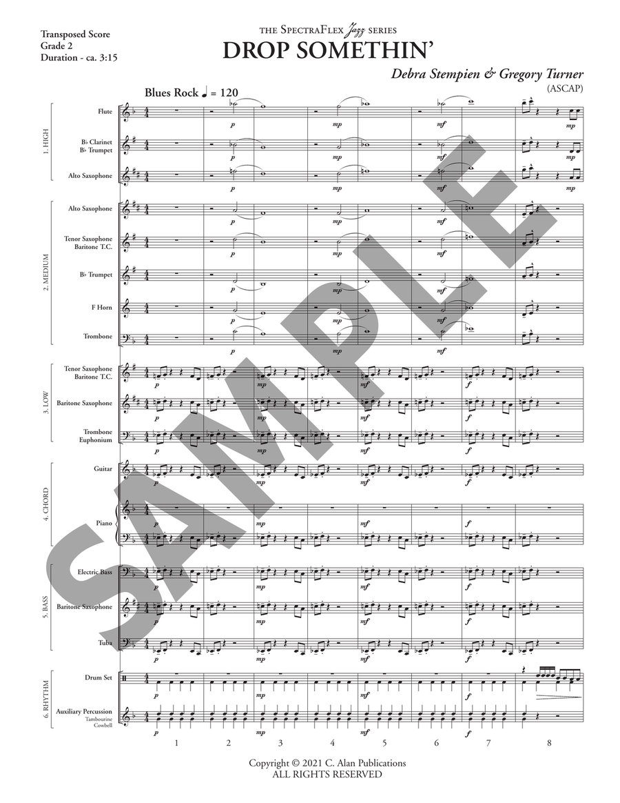 Drop Somethin' (5-Part Flex) Jazz Ensemble scores gallery preview page 3