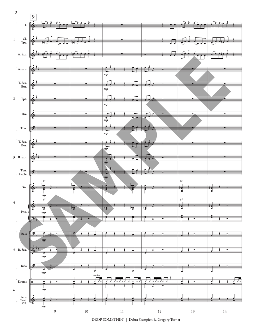 Drop Somethin' (5-Part Flex) Jazz Ensemble scores gallery preview page 4