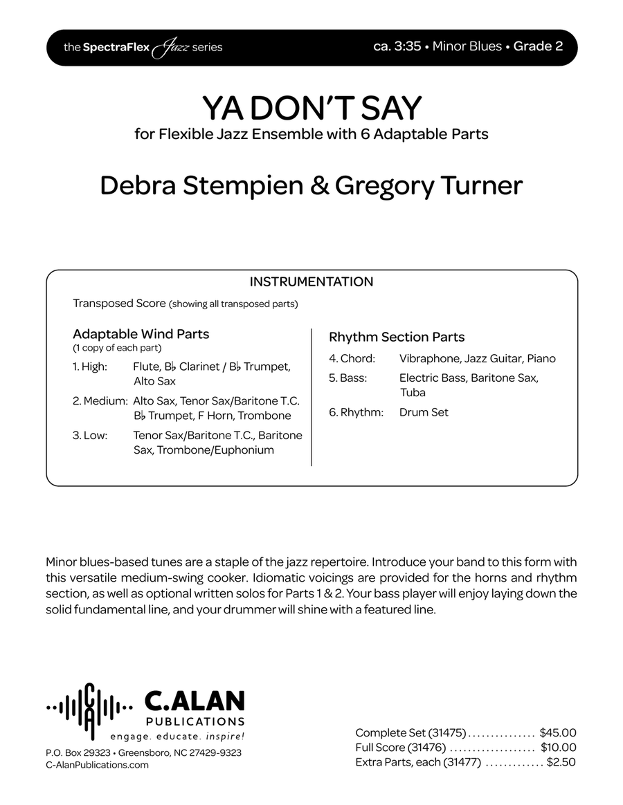Ya Don't Say (6-Part Flex) Jazz Ensemble scores gallery preview page 2