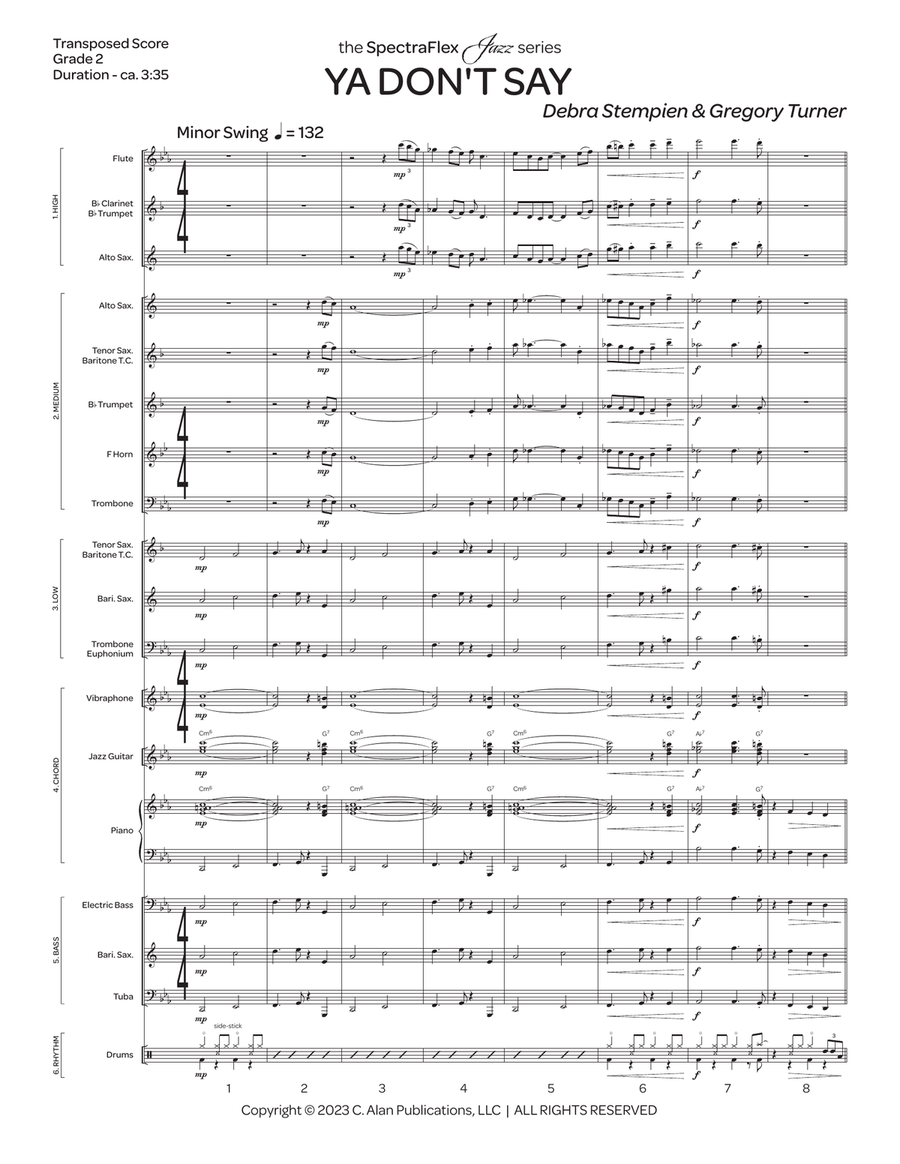Ya Don't Say (6-Part Flex) Jazz Ensemble scores gallery preview page 3
