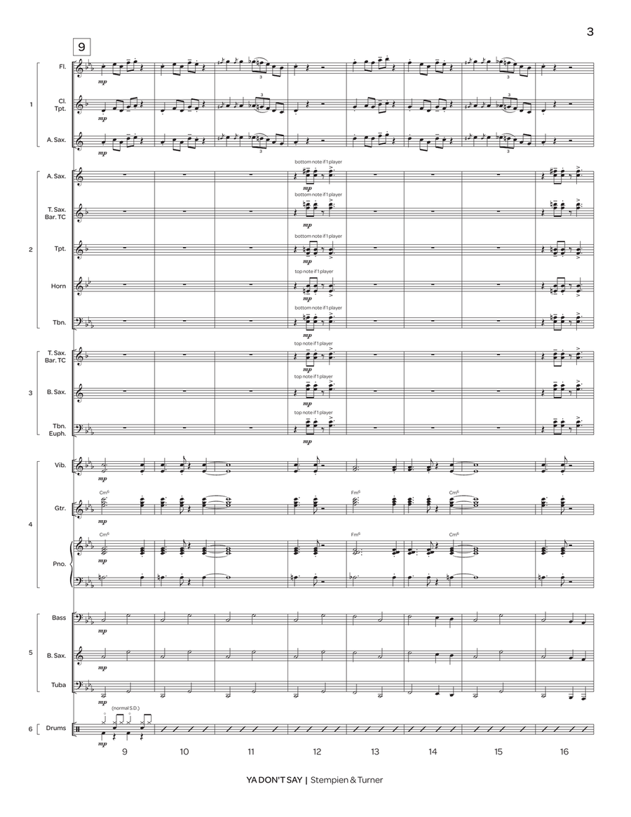 Ya Don't Say (6-Part Flex) Jazz Ensemble scores gallery preview page 4