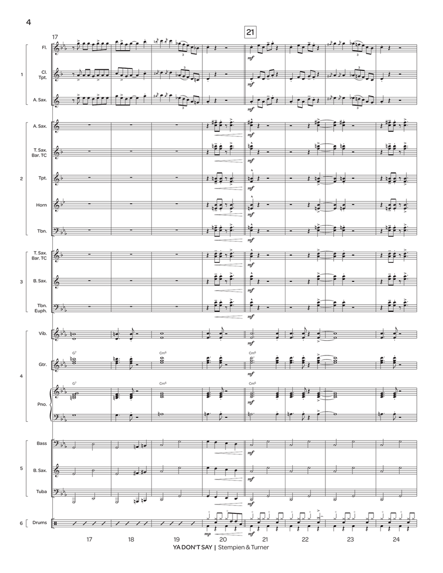 Ya Don't Say (6-Part Flex) Jazz Ensemble scores gallery preview page 5