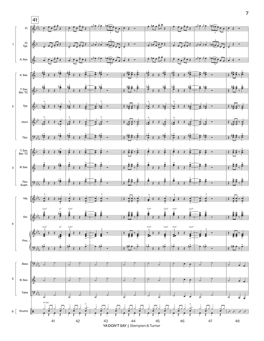 Ya Don't Say (6-Part Flex) Jazz Ensemble scores gallery preview page 8