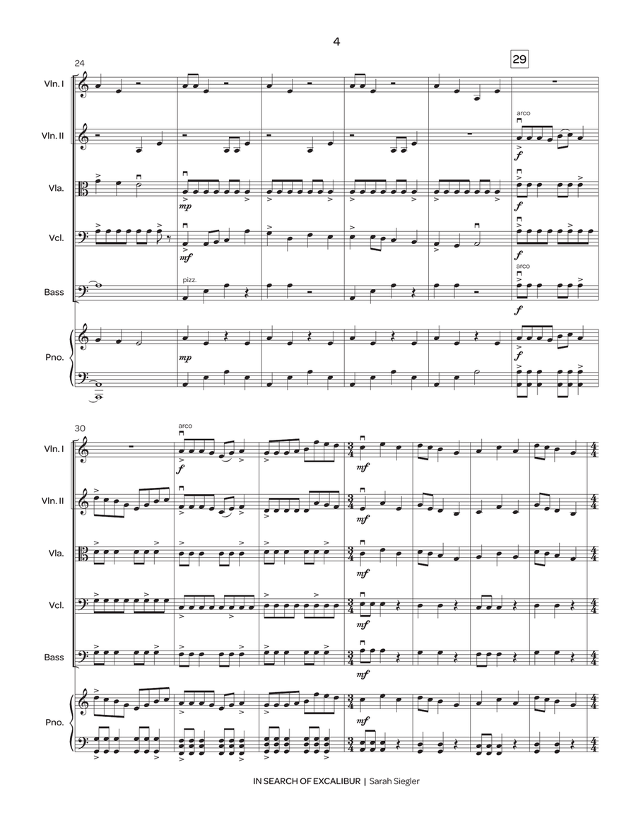 In Search of Excalibur (score only) String Orchestra scores gallery preview page 4