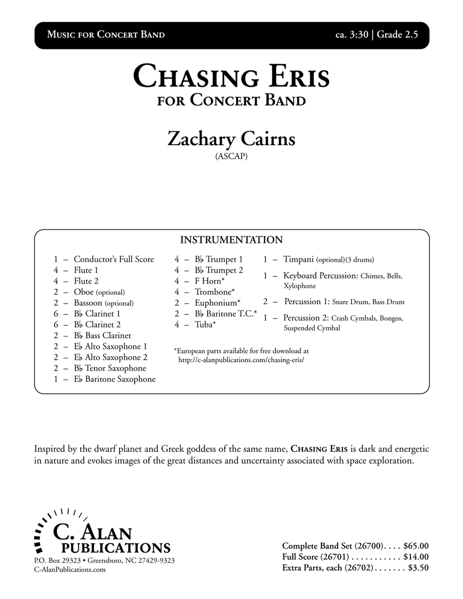 Chasing Eris Chasing Eris Concert Band scores gallery preview page 2