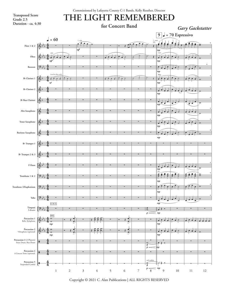 The Light Remembered (score only) Concert Band scores gallery preview page 2