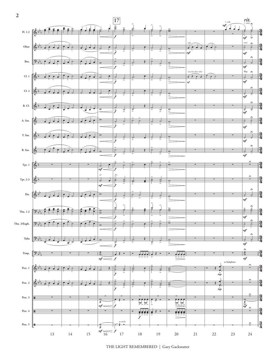 The Light Remembered (score only) Concert Band scores gallery preview page 3