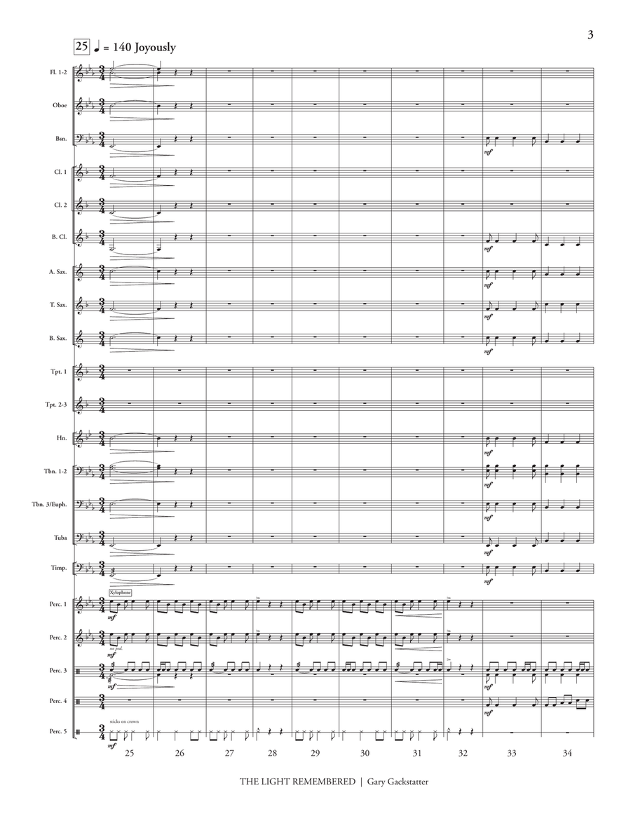 The Light Remembered (score only) Concert Band scores gallery preview page 4
