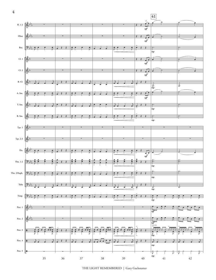 The Light Remembered (score only) Concert Band scores gallery preview page 5