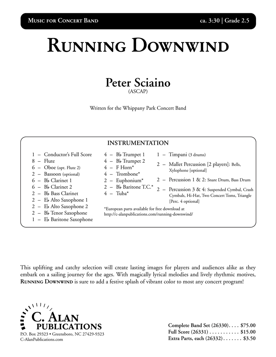 Running Downwind Running Downwind Concert Band scores gallery preview page 2
