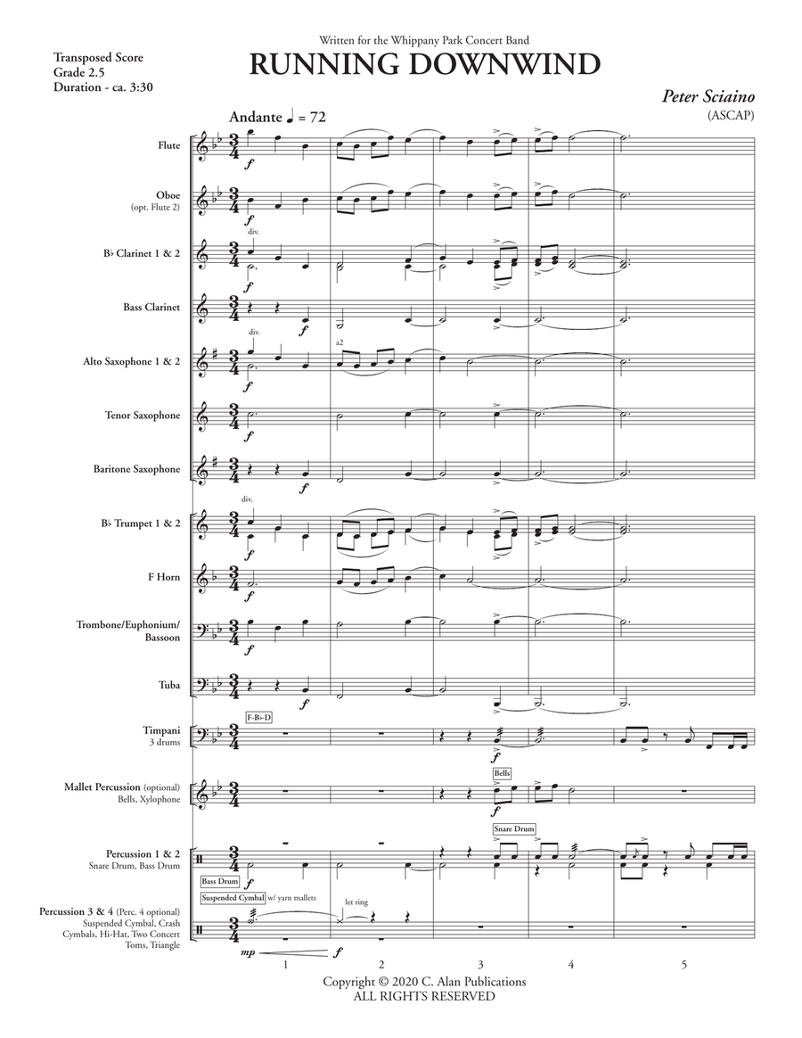 Running Downwind Running Downwind Concert Band scores gallery preview page 3