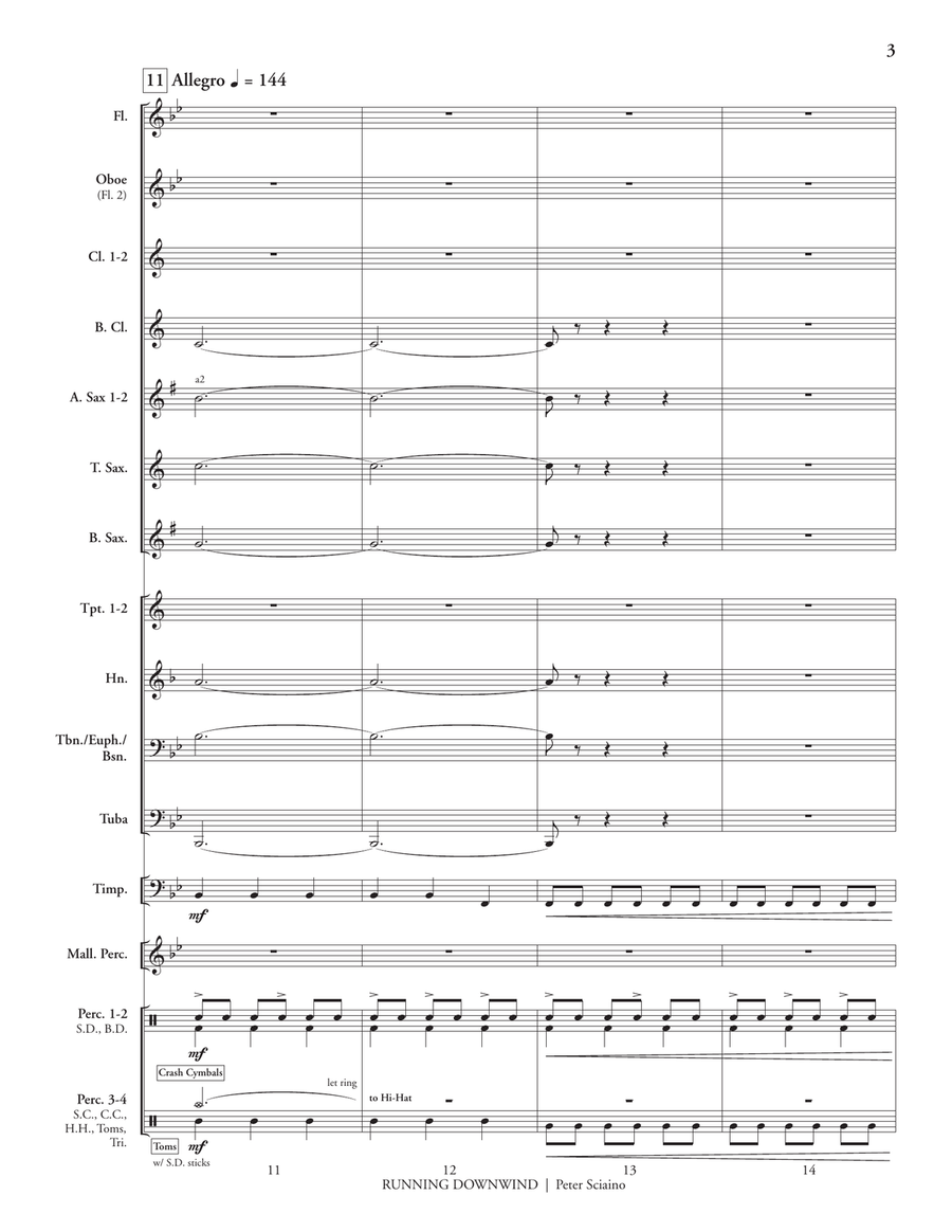 Running Downwind Running Downwind Concert Band scores gallery preview page 5