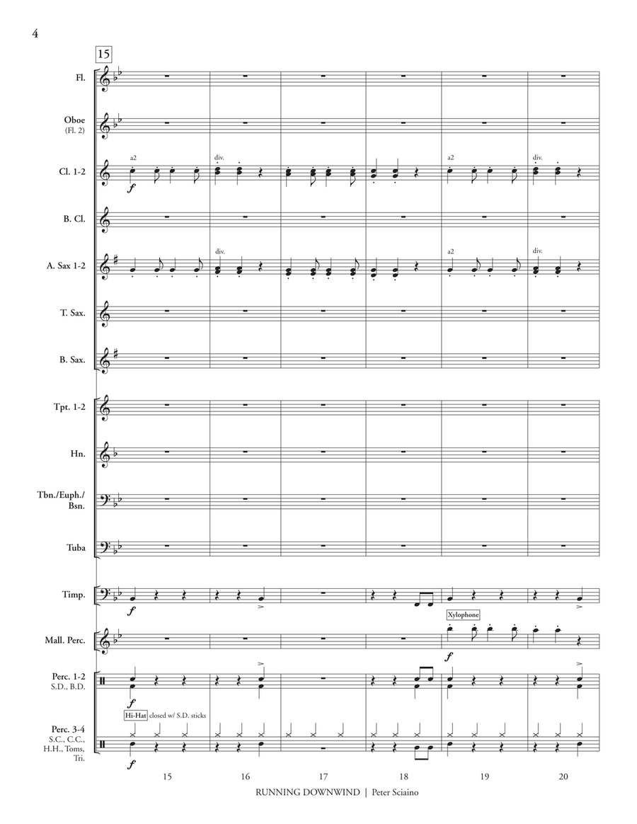 Running Downwind Running Downwind Concert Band scores gallery preview page 6