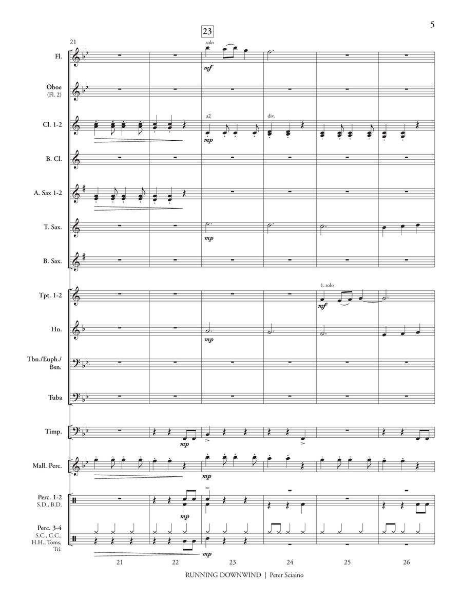 Running Downwind Running Downwind Concert Band scores gallery preview page 7