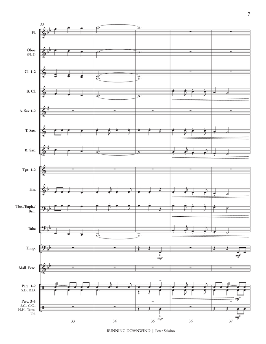 Running Downwind Running Downwind Concert Band scores gallery preview page 9