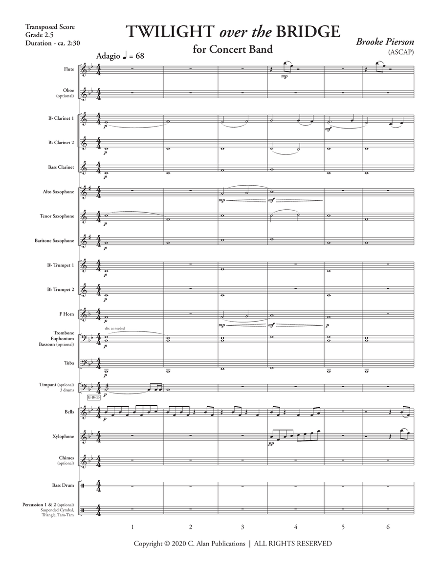 Twilight over the Bridge Twilight over the Bridge Concert Band scores gallery preview page 3