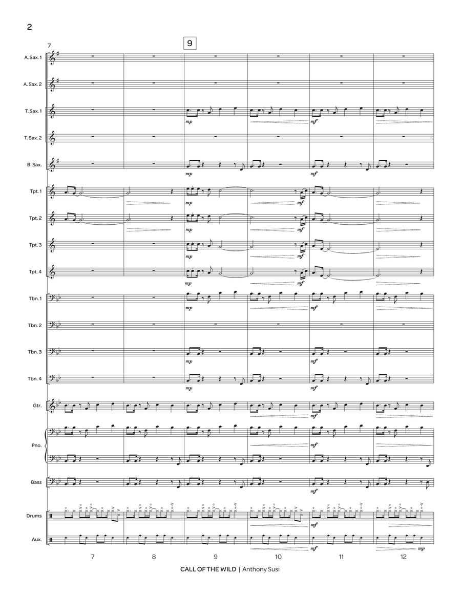 Call of the Wild (score only) Jazz Ensemble scores gallery preview page 3