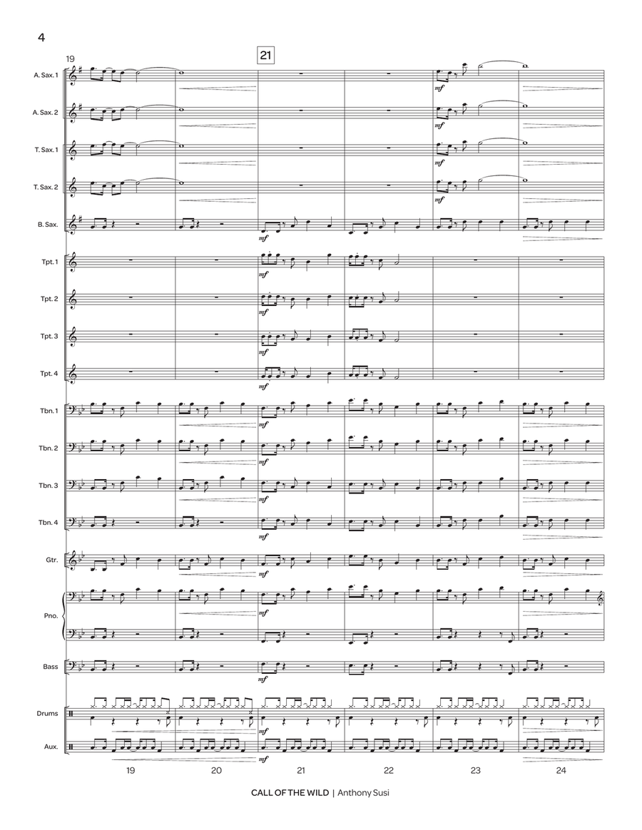 Call of the Wild (score only) Jazz Ensemble scores gallery preview page 5