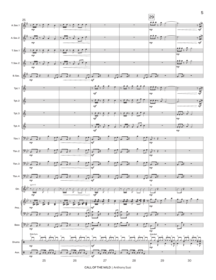 Call of the Wild (score only) Jazz Ensemble scores gallery preview page 6